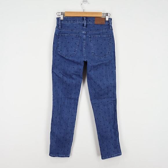 Madewell High Rise Slim Straight Embroidered Polka Dot Edition Jean Size 25 - Picture 8 of 9